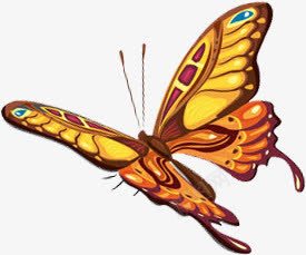 黄色蝴蝶插画背景png免抠素材_新图网 https://ixintu.com 插画 背景 蝴蝶 黄色