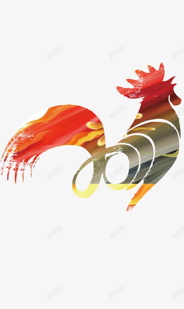 扁平风格鸡图标png_新图网 https://ixintu.com icon 叠加 喜庆 彩色 装饰 鸡