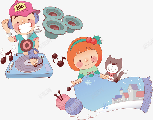 儿童音乐海报矢量图ai免抠素材_新图网 https://ixintu.com 卡通儿童 小朋友音乐 矢量儿童 矢量图 音乐海报素材 音乐素材