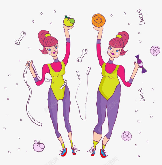 卡通瘦身图标运动减肥png_新图网 https://ixintu.com 减肥 卡通 卡通瘦身图标矢量运动减肥 图标 瘦身 瘦身图标 运动