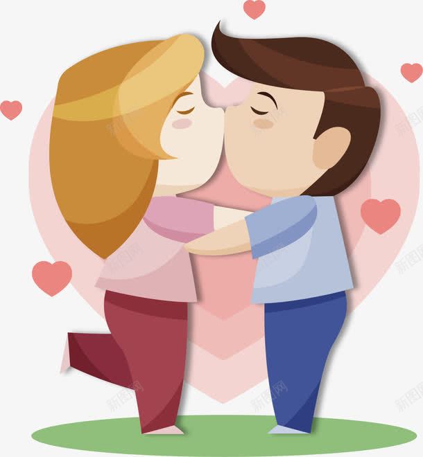 情人节亲嘴的情侣png免抠素材_新图网 https://ixintu.com 亲嘴的情侣 情人节 爱心满满 爱情 甜蜜蜜 粉色爱心