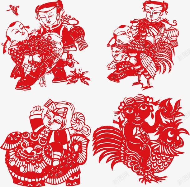 春节年画png免抠素材_新图网 https://ixintu.com 年画 新年 春节 红色