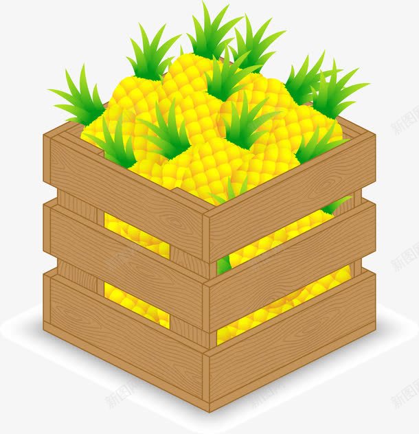 3D一木箱凤梨png免抠素材_新图网 https://ixintu.com 3D一木箱凤梨 3D一木箱凤梨矢量图 一木箱凤梨矢量 矢量3D一木箱凤梨