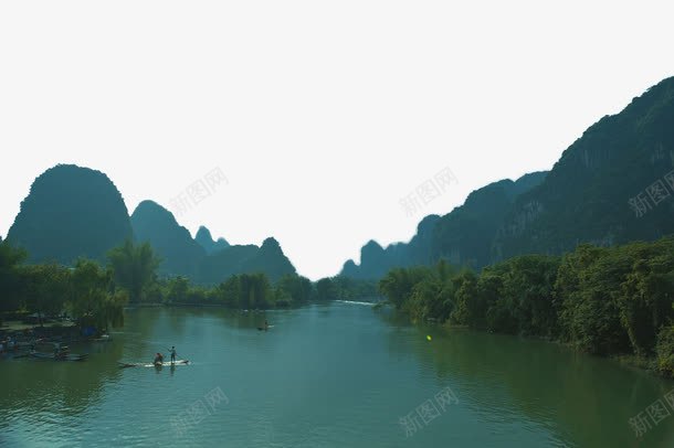 木筏江上走png免抠素材_新图网 https://ixintu.com 木筏 竹筏 自然风景 船