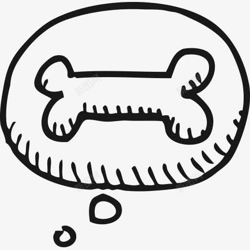 手绘骨头图标png_新图网 https://ixintu.com 手绘 手绘画 盘子 骨头