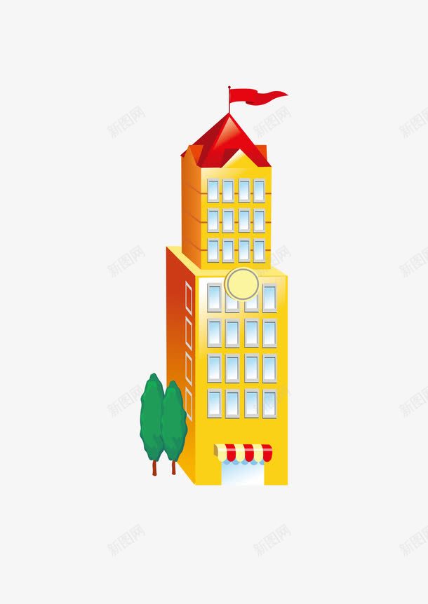 卡通写字楼png免抠素材_新图网 https://ixintu.com 写字楼 卡通 城市 建筑