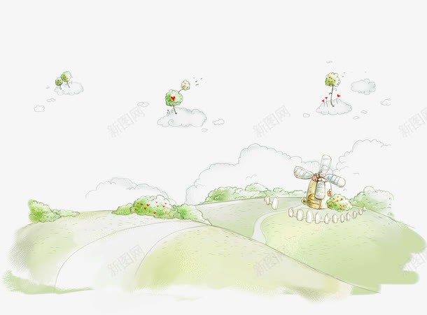 手绘草坪婚纱相册画报png免抠素材_新图网 https://ixintu.com 婚纱 画报 相册 草坪