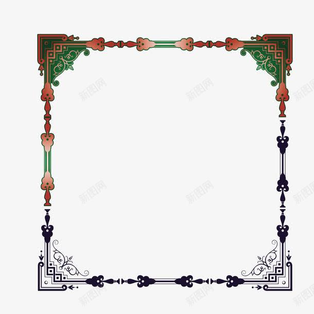 中国古式正方边框竖框png免抠素材_新图网 https://ixintu.com 中国 古式 正方 竖框 边框