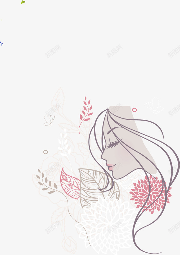 素描美女矢量图ai免抠素材_新图网 https://ixintu.com 矢量素描美女 矢量图
