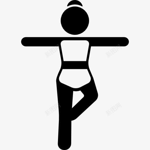 女孩伸展手臂和自动售货腿图标png_新图网 https://ixintu.com 人 女人 平静 放松 瑜伽 运动