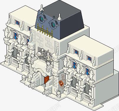 游戏建筑png免抠素材_新图网 https://ixintu.com 卡通建筑 屋子 游戏建筑