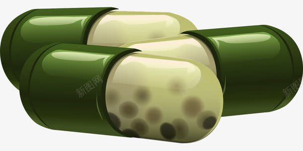 绿色手绘颗粒药png免抠素材_新图网 https://ixintu.com 手绘 绿色 药 颗粒