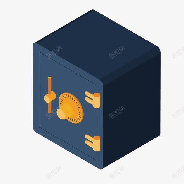 蓝色保险箱png免抠素材_新图网 https://ixintu.com 安全 宝箱 蓝色