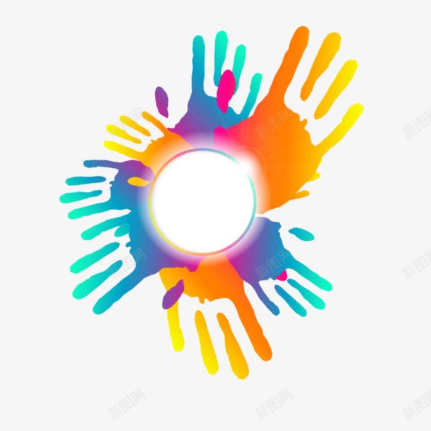 彩色手印矢量图eps免抠素材_新图网 https://ixintu.com 彩色 手印 手掌 矢量图