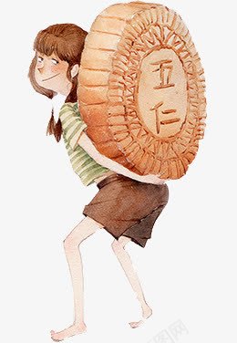 卡通人物月饼png免抠素材_新图网 https://ixintu.com 五仁月饼 节日 过节