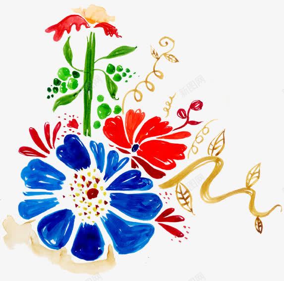 手绘彩色水墨花朵装饰png免抠素材_新图网 https://ixintu.com 彩色 水墨 花朵 装饰