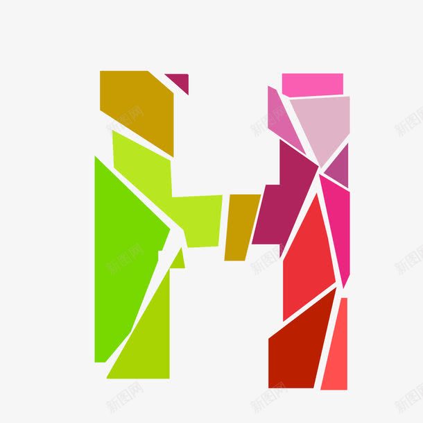动感破裂字母Hpng免抠素材_新图网 https://ixintu.com 字母H 破裂字母