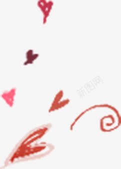 红色手绘爱心花纹png免抠素材_新图网 https://ixintu.com 爱心 红色 花纹