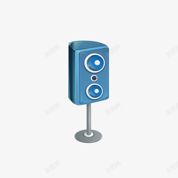 蓝色音箱站式png免抠素材_新图网 https://ixintu.com 图片 立体 蓝色 音箱