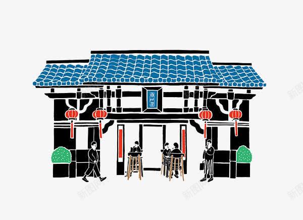 卡通黑色大门png免抠素材_新图网 https://ixintu.com 中国建筑 大门 拱门