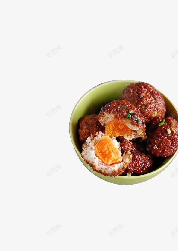 蛋黄夹心肉丸png免抠素材_新图网 https://ixintu.com 中餐 美食 肉丸 蛋黄