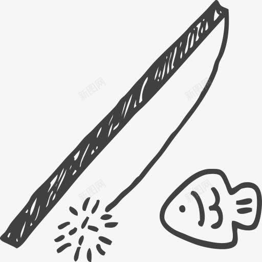 鱼与鱼钩png免抠素材_新图网 https://ixintu.com 卡通 鱼 鱼竿 鱼钩