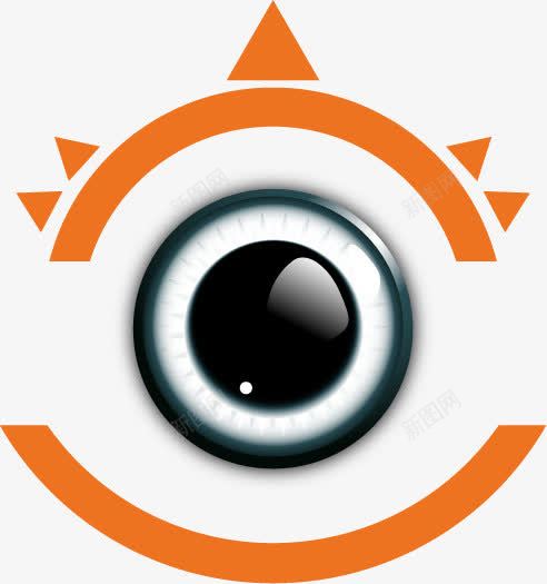手绘卡通眼睛png免抠素材_新图网 https://ixintu.com 卡通 手绘 橙色 眼睛
