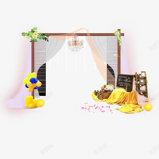 签到区背景png免抠素材_新图网 https://ixintu.com 免抠 婚礼 签到区