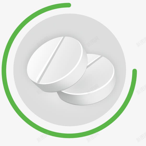 减肥药片绿色健康png免抠素材_新图网 https://ixintu.com 健康 减肥药 减脂 药片