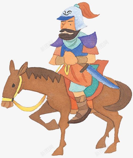 骑马的兵士png免抠素材_新图网 https://ixintu.com 兵士 卡通 头盔 手绘 棕色 简图 蓝色 马匹