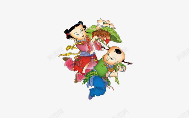 春节年画装饰图png免抠素材_新图网 https://ixintu.com 年画素材 春节素材