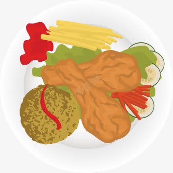 手绘饭菜png免抠素材_新图网 https://ixintu.com 手绘 饭菜 鸡腿