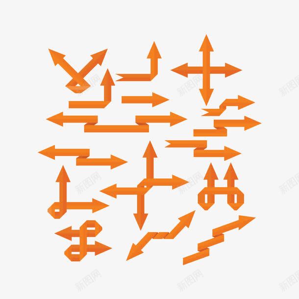 上下箭头合并图标png_新图网 https://ixintu.com LOGO 剪头 标志 橙色