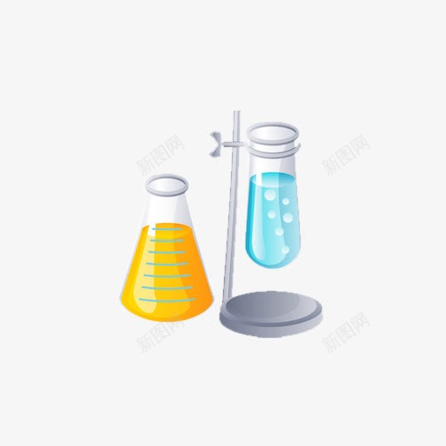 实验品图标元素png_新图网 https://ixintu.com png图片素材 免费png素材 实验用具 液体 蓝色 黄色