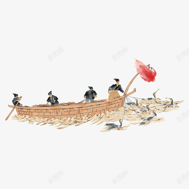 卡通龙船节日背景png免抠素材_新图网 https://ixintu.com 卡通背景 卡通节日 节日 龙船