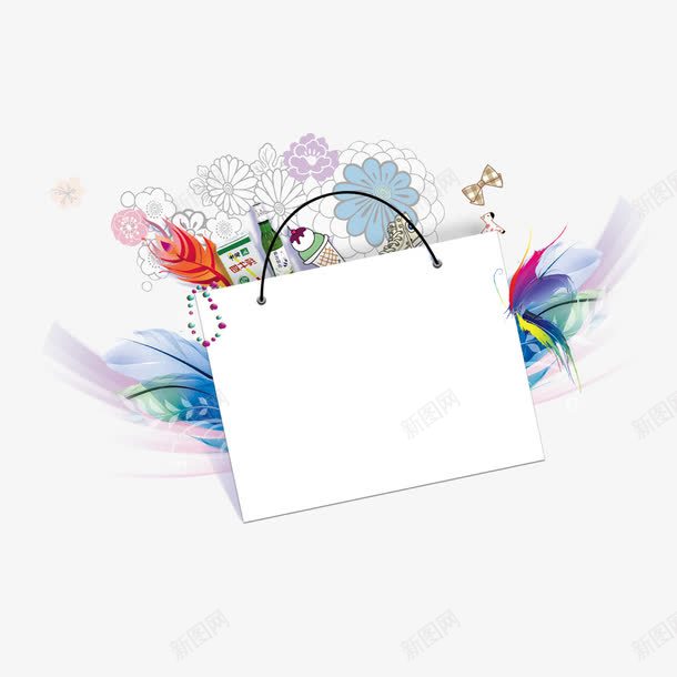 白色礼袋袋子png免抠素材_新图网 https://ixintu.com 白色礼袋 花纹 袋子 装饰 装饰素材