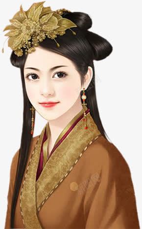 头戴金花的古代美人png免抠素材_新图网 https://ixintu.com 古代 美人 金花