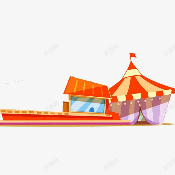 可爱帐篷png免抠素材_新图网 https://ixintu.com 卡通 帐篷 平面 异域风情 房屋 手绘 篷子 红色