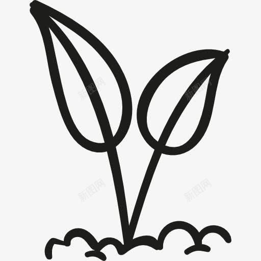 树叶发芽图标png_新图网 https://ixintu.com 发芽 叶 植物 自然