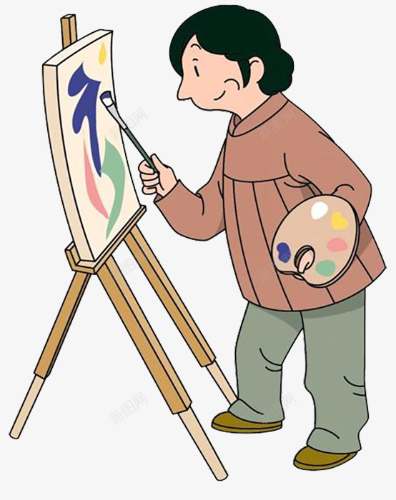 正在画画的卡通女人png免抠素材_新图网 https://ixintu.com 卡通 女人 画板 画画