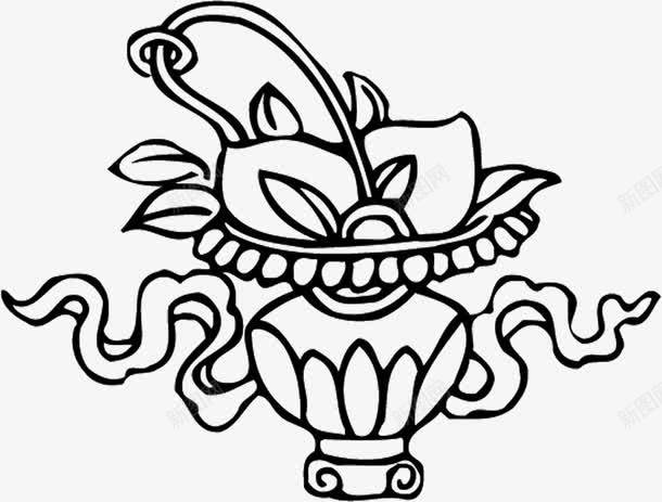 手绘白描png免抠素材_新图网 https://ixintu.com 水墨 白描 篮子 黑色