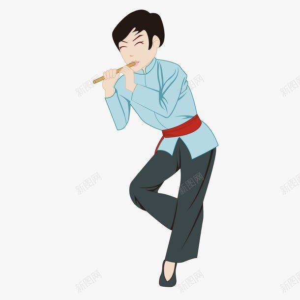 彩色男士吹笛png免抠素材_新图网 https://ixintu.com 吹笛 彩色 男士
