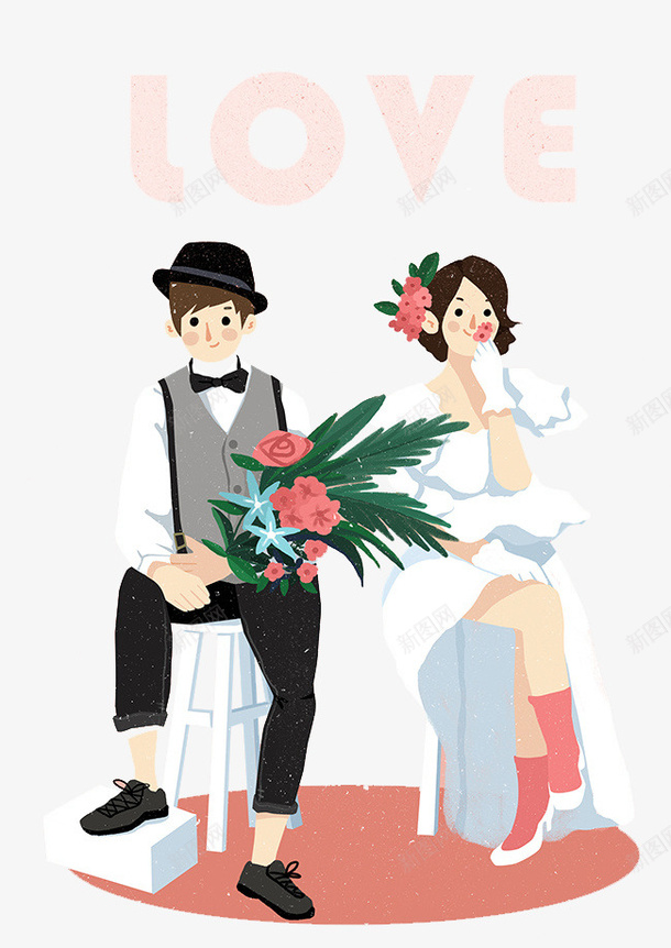 浪漫情侣lovepng免抠素材_新图网 https://ixintu.com 卡通 图画 情侣 浪漫 爱情 男人女人 绘画
