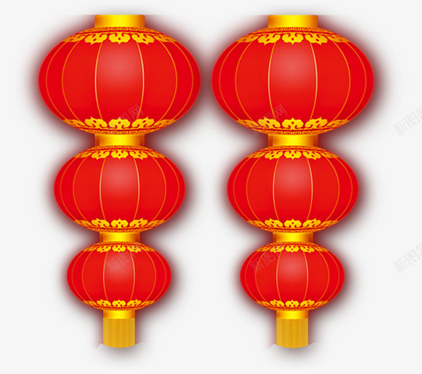 红色灯笼装饰psd免抠素材_新图网 https://ixintu.com 红色灯笼装饰配景