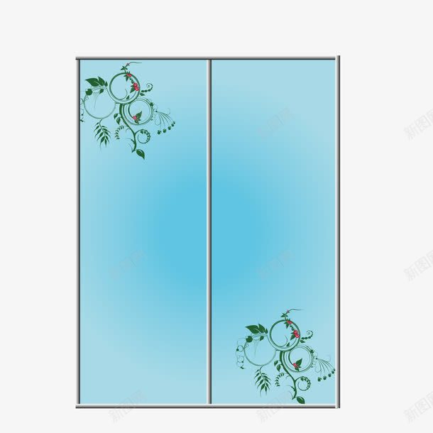 推拉式简约衣柜门png免抠素材_新图网 https://ixintu.com 推拉式 简约 衣柜门
