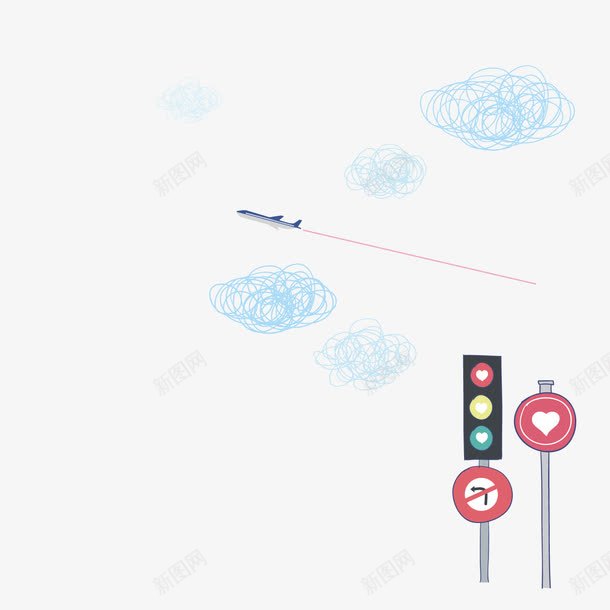 红绿灯路牌png免抠素材_新图网 https://ixintu.com 爱心 红绿灯 路牌