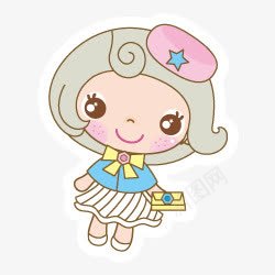 文静女孩小人卡通png免抠素材_新图网 https://ixintu.com 卡通 女孩 小人 文静