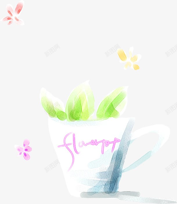 手绘梦幻唯美花朵插花png免抠素材_新图网 https://ixintu.com 插花 梦幻 花朵