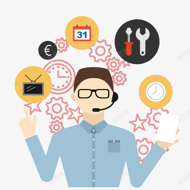 商务图标矢量图ai_新图网 https://ixintu.com 人物 商务 图标 工具 平面 彩色 解说 矢量图