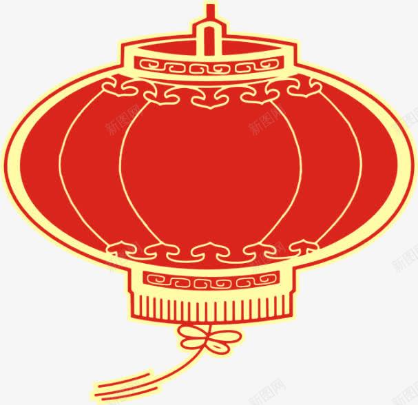 金边灯笼png免抠素材_新图网 https://ixintu.com 喜庆 新年素材 灯笼 红色